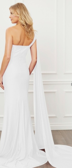 One shoulder wedding dress bridal gown - Picture 3 of 5